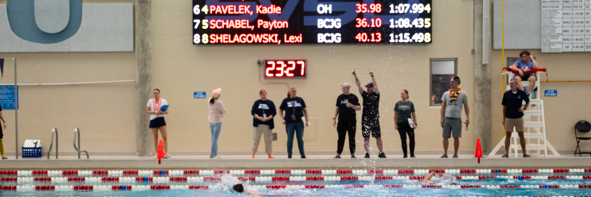 Swimmers and coaches